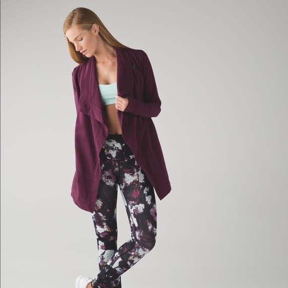 LULULEMON Restore Wrap Cardigan Sweater Grape 4 - Picture 2 of 11